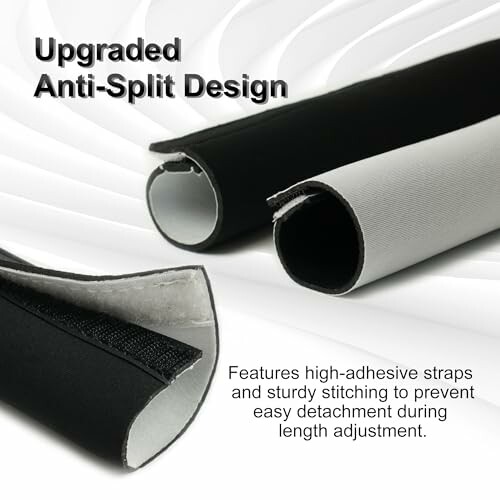 Upgraded anti-split cable sleeve with high-adhesive straps and sturdy stitching for easy adjustment.