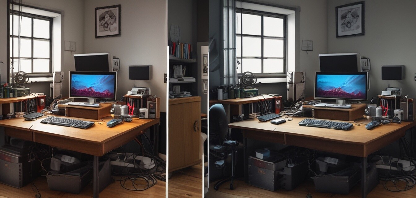Before and after cable organization