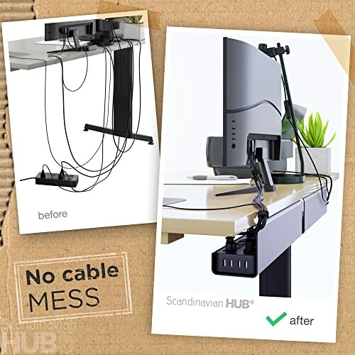 No-Screw Under Desk Cable Management Tray