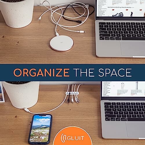 GLUIT Adhesive Desktop Cable Organizer