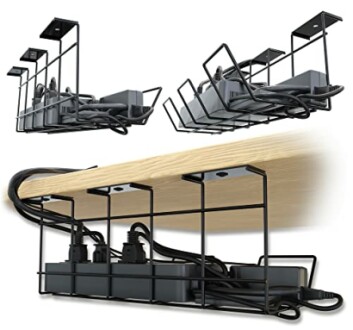 Compact Under Desk Cable Management Tray