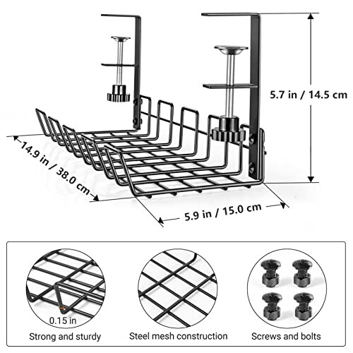 WILLIZTER Under Desk Cable Management Tray