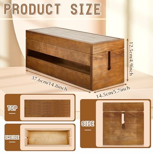 Hoteam 48 Pcs Wooden Cable Management Box Set
